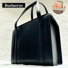 Burberrys Vintage Square Leather Nova Check Shadow Horse Bag Black Authentic