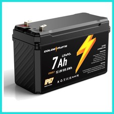12V 7Ah Lithium LiFePO4 Deep Cycle Battery, 5000 Cycles, Waterproof Lithium...