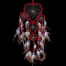 Large Handmade Dream Catcher Feathers Hanging Dreamcatcher Wall Decor DIY Red