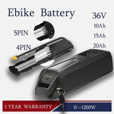 Ebike Battery 36V 10Ah 15Ah 20Ah 4PIN 5PIN Hailong Electric BiKE Battery Black