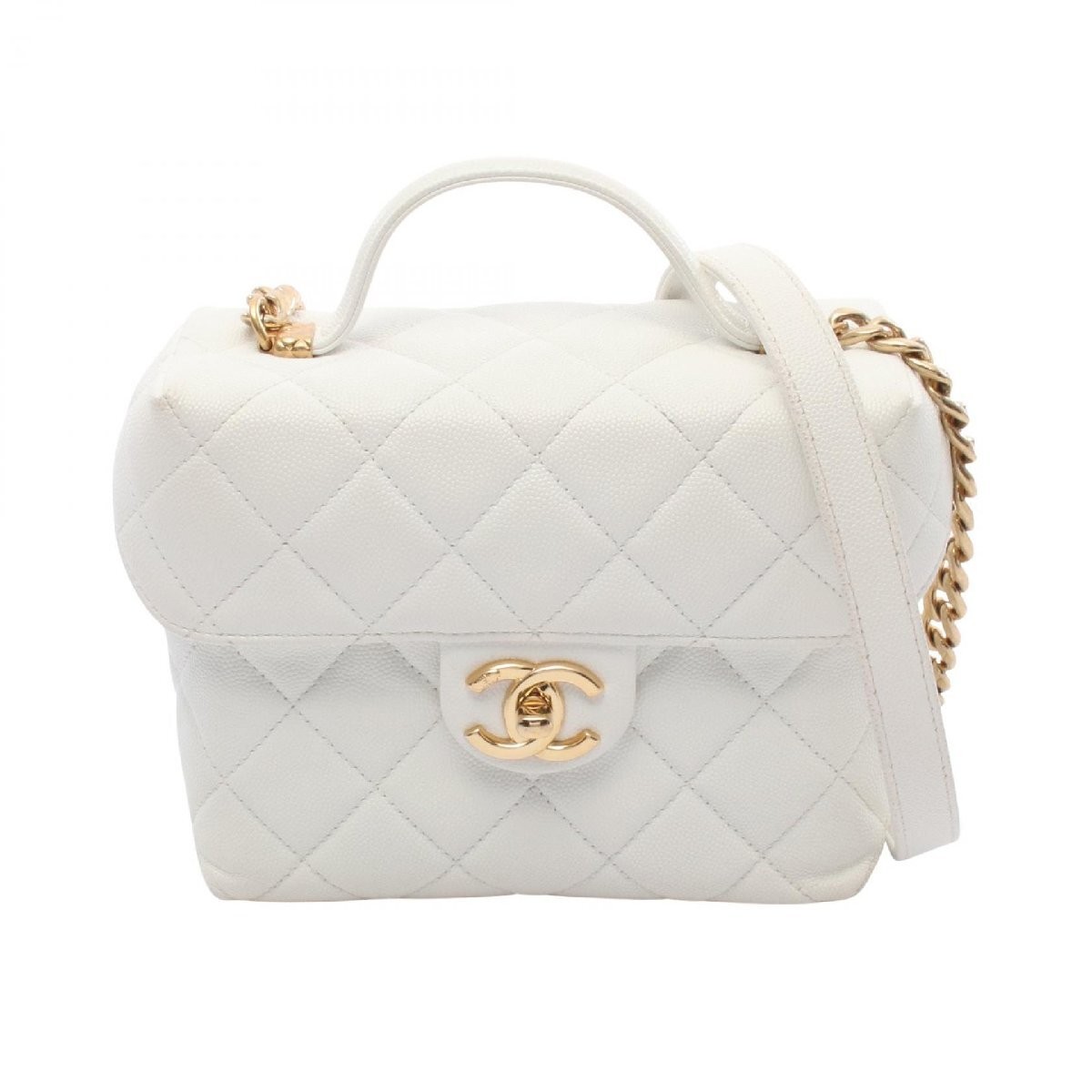 Chanel Matelasse Top Handle Shoulder Bag in Grained Calfskin 716471