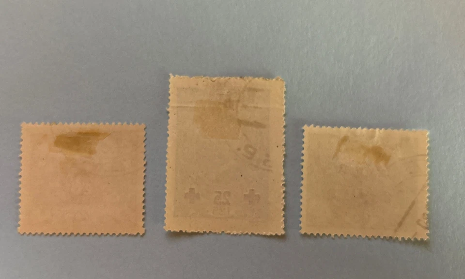 Checoslovaquia 1920 Cruz Roja Semi Postal, B130-B132 Mi 196-198 Usado Foto 2 de 2