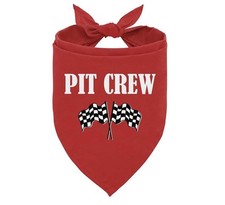 Pit Crew Dog Bandana, Checkered Bandana, Funny Cute Dog Bandana ORANGE M1