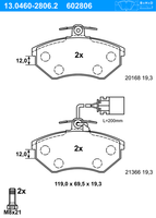 ATE BremsbeläGe Vorne (13.0460-2806.2) FüR VW Golf III Vento |