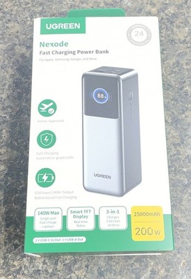 Pp3O UGREEN 200W Nexode 25000mAh Smart Power Bank PD3.1 FastCharge, Open Box