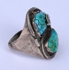 Vintage Navajo Turquoise Sterling Silver Snake Ring Size 10 48.6g — photo 3