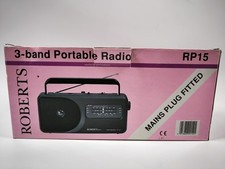 Roberts RP15 3 Band Portable Receiver Radio FM LW Black with Mains Cable boxed