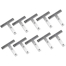 10 Pack 80x80mm T Shaped Repair Plate Stainless Steel Corner Bracket Brace
