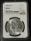 1904-O Morgan Silver Dollar $1 NGC MS 63 Uncirculated Cert 8696479-053
