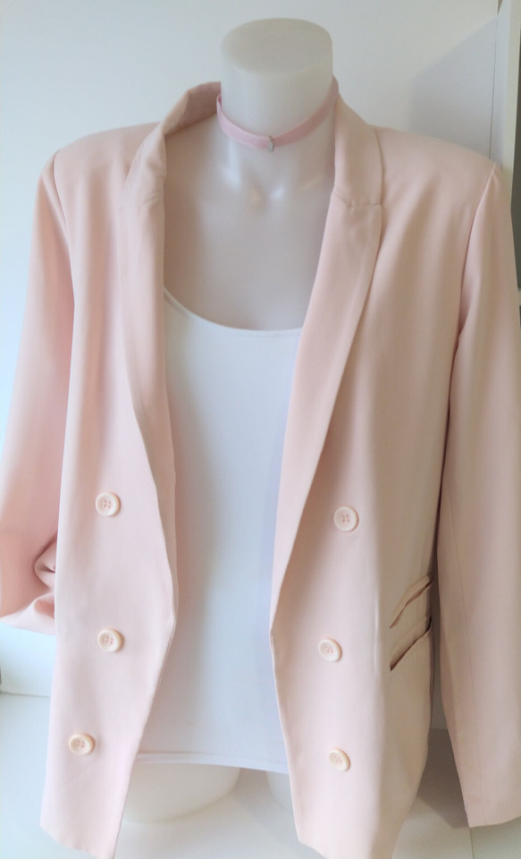 DOTTI Classic Boyfriend Blazer Soft Pink Relaxed Fit Perfect for All Seasons