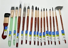 Princeton Neptune Synthetic Squirrel Hair Watercolor Brushes Lot of 16