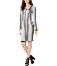 bar III Womens Striped Sweater Dress, blackcombo, S