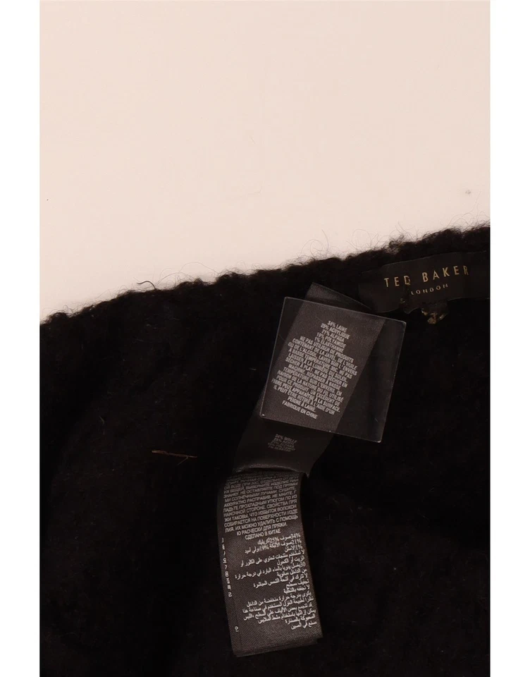 TED BAKER Womens Open Cardigan Sweater UK 14 Medium Black Wool BK08 - Image 3 of 3