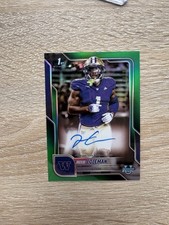 2025 Bowman U Chrome 1st Jonah Coleman Auto True Green /99 Huskies 71/99