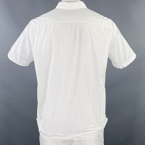 Theory Taglia XXL Irving Camicia Bianca In Cotone A Manica Corta Con Una Tasca - Foto 3 di 6