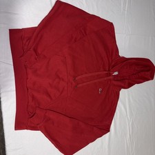 Alo Yoga Accolade Pullover Hoodie Brick Red Silver Logo Size Med Unisex