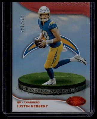 2023 Panini Certified #FF-11 Justin Herbert Franchise Foundations #/199