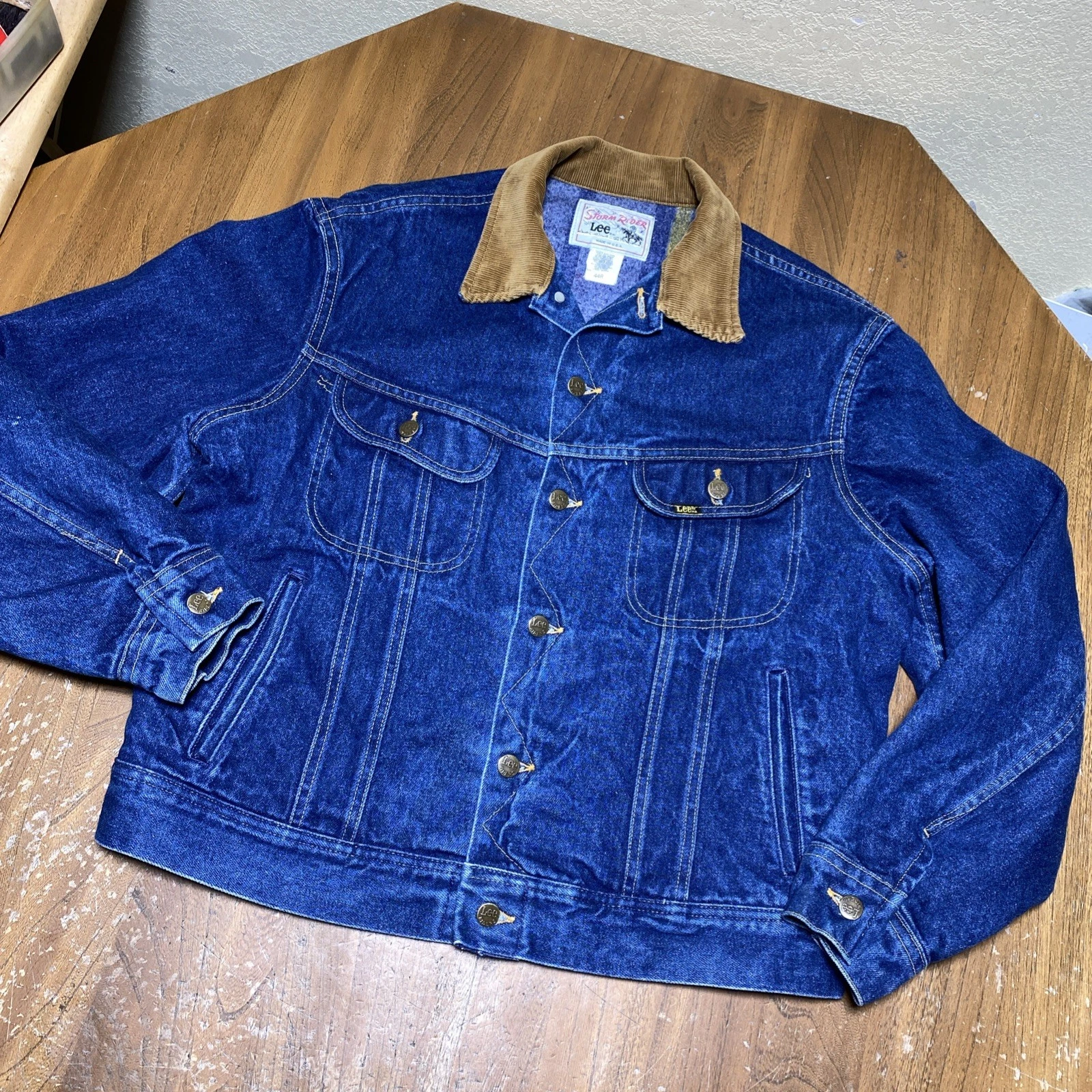 Lee Storm Rider Jean Jacket Mens 44R USA Union Made Western Cut Denim Vtg
Opens in a new window or t