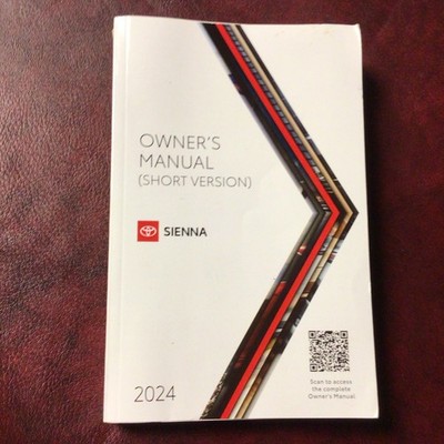 2024 TOYOTA SIENNA OWNERS MANUAL GUIDE ALL MODELS