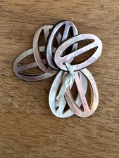 Antique Vintage mother of pearl shell MOP buckle slide 1 3/16  - Set of 6