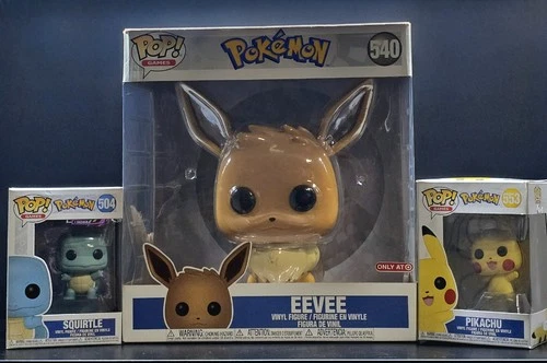 Pokemon Funko Pop Lot Eevee 540 Pikachu 553 Squirtle 504 (Box Damage)