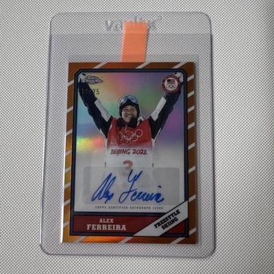 2026 Topps Chrome US Olympics - Alex Ferreira 1986 Orange Refractor Auto /25