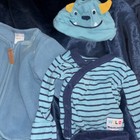 Baby Boy Clothes Carter's Preemie & Newborn 5pc Sets Blue Striped Footed Outfit — photo 3