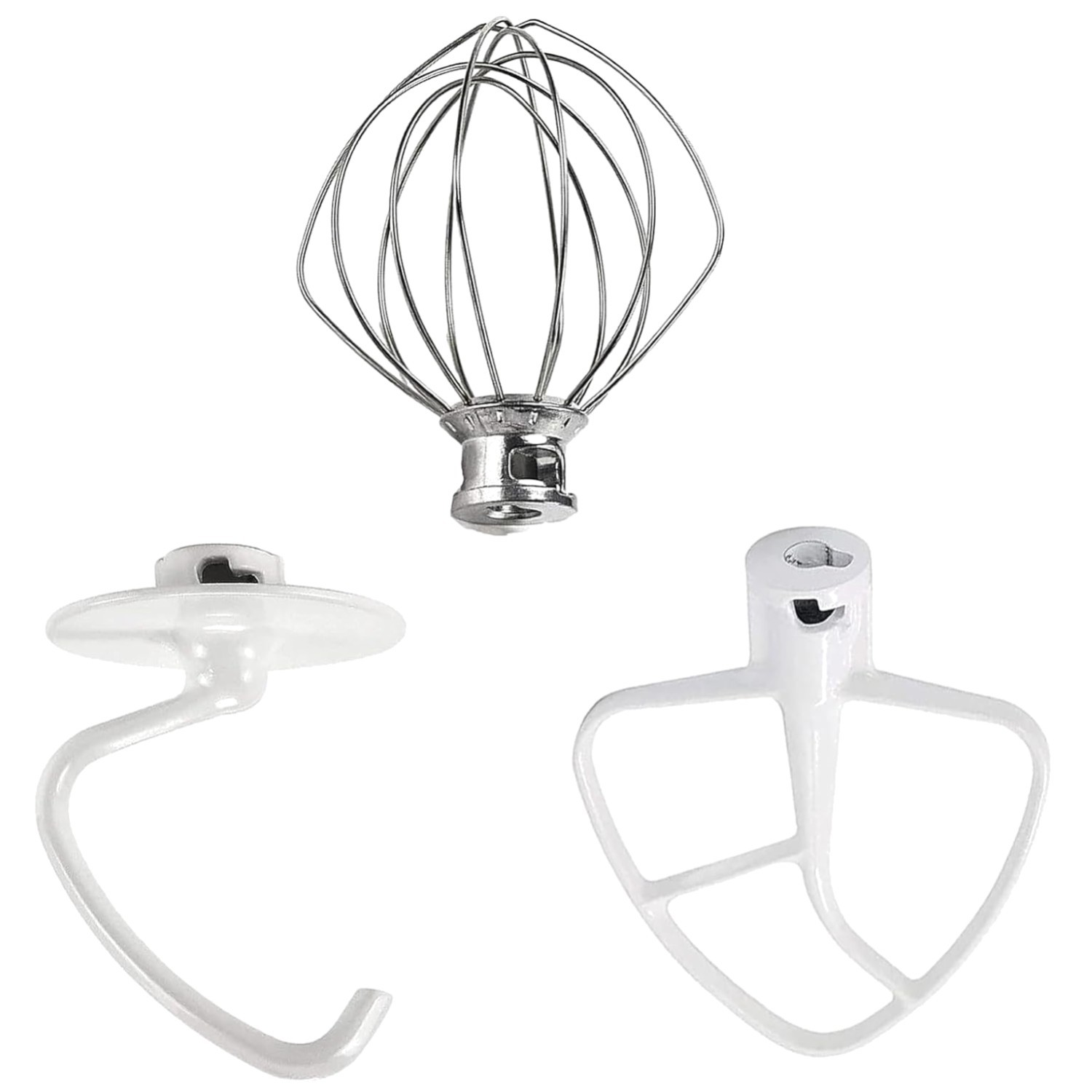 Elevate Baking with 3-Piece Kitchen Aid Mixer Attachment Set - Stainless Steel