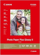 Canon PP-201 Photo Paper Plus 265gsm Glossy A3 Ref 2311B020 20 Sheets