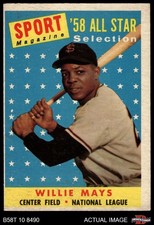 1958 Topps #486 Willie Mays All-Star Giants HOF 3 - VG
