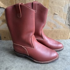 Vintage Wesco Morrison Boots Western Red Leather Deadstock Made In USA 13E