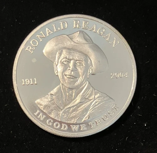 Ronald Reagan Peace Through Strength 1oz .999 Silver Round BU In Capsule B