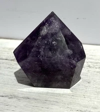 Dream Amethyst Freeform w/Rainbow Inclusions Natural Stone Carving 2.75”