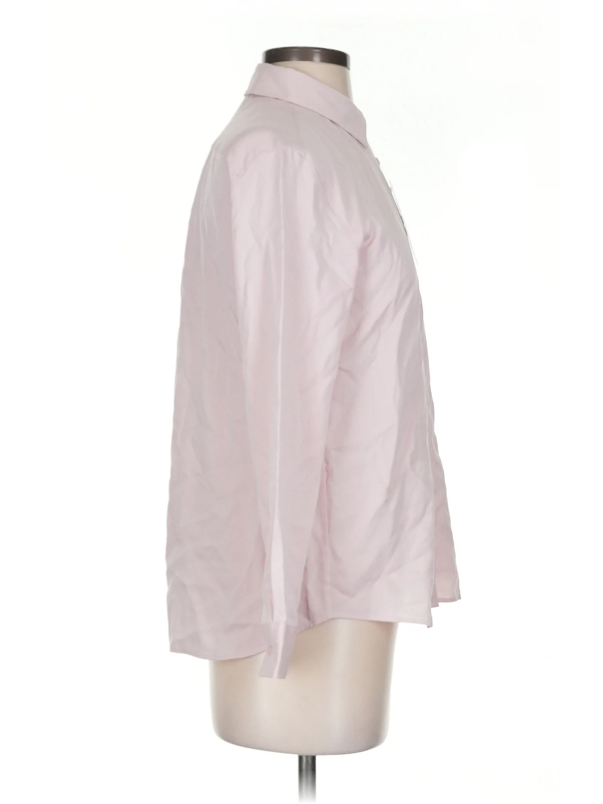 Uniqlo Women Pink Long Sleeve Button-Down Shirt S thumbnail 3