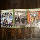 Harmonix Rock Band 2 Beatles Rock Band Guitar Hero III Xbox 360 Game Lot