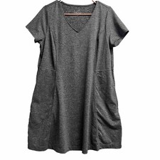 J Jill fit marled v neck dress Shift Sheath Petite M Stretch w/pockets