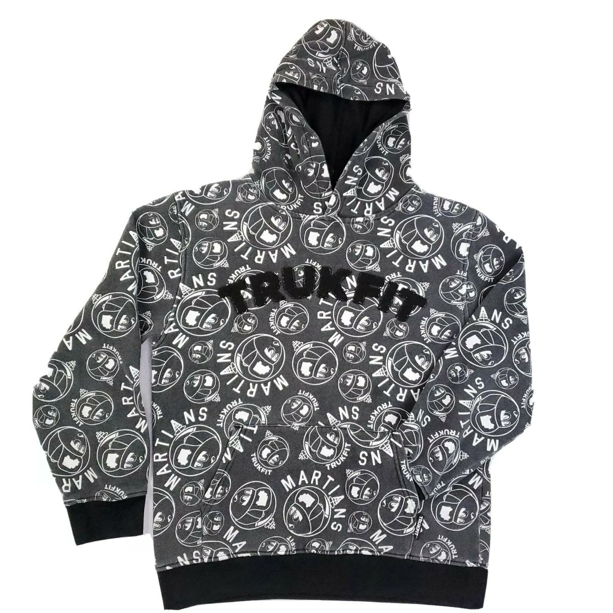 Trukfit Hoodie Pullover Sweatshirt Boys L 14/16 Child Kids Black