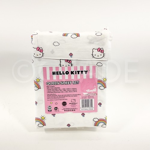Hello Kitty Queen Bed Sheet Set 4 Pcs 100 Cotton New eBay