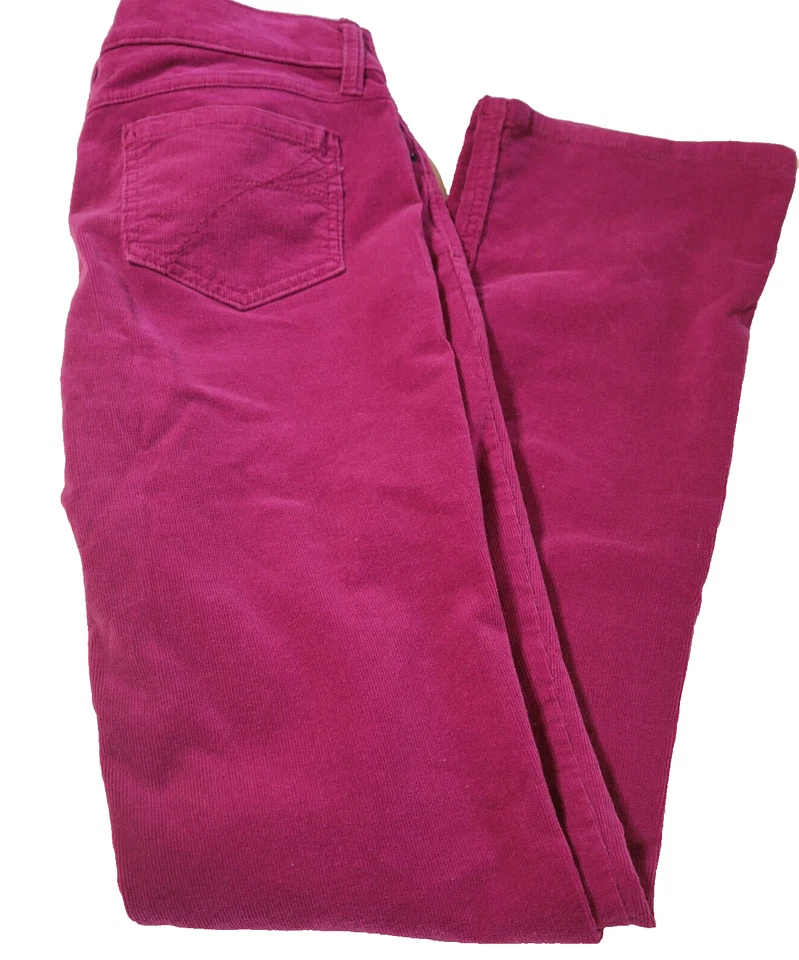 Pantalones para mujer So talla 11 32" pana granate rojo tiro bajo 5 bolsillos pierna recta Foto 3 de 4