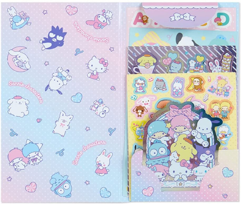 Sanrio Characters Pocket Sticker Sheet 1PC (Hello Kitty, My Melody, Kuromi,  etc)