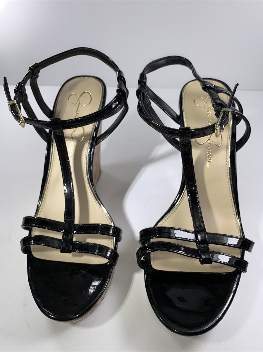 Jessica Simpson Women Wedge Glossy Strap Cork Wedge Size SKU