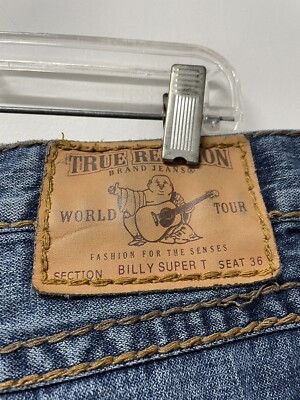 希少W36 TRUE RELIGION BILLY SUPER T 極太ステッチ True Religion World Tour Billy Super T Bootcut Thick Stitch