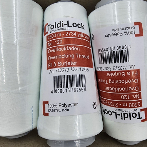 Gutermann (5)-COUNT Toldi-Lock Overlock Thread Color-1005 White 2734 ...