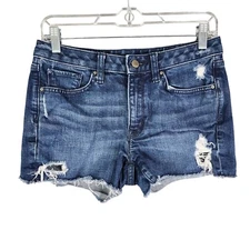 Women's Gap 1969 Slim Cut-Off Blue Denim Shorts 3" Inseam Size 26R