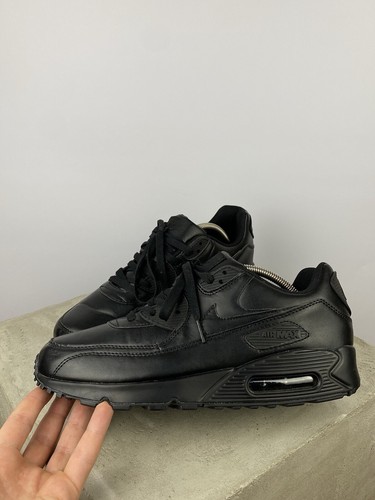 Nike Air Max 90 Herren Selten Leder Triple Schwarz Sportschuhe Gr. 45 / US 11 - Bild 3 von 10