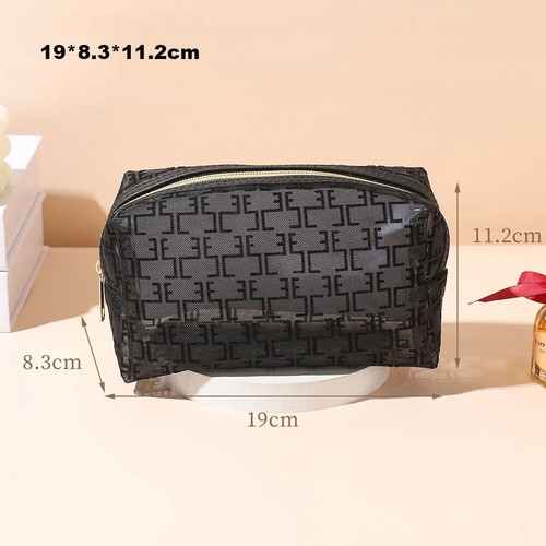 bronzing Mesh Makeup Bag Multifunction Ladies Toiletry Storage Bag - Picture 13 of 17