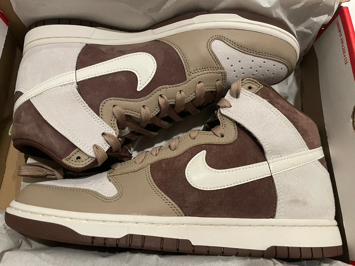 Nike Dunk High PRM Light Chocolate DH5348-100 Men's Size 9 Womens 10.5 FREE  SHIP
