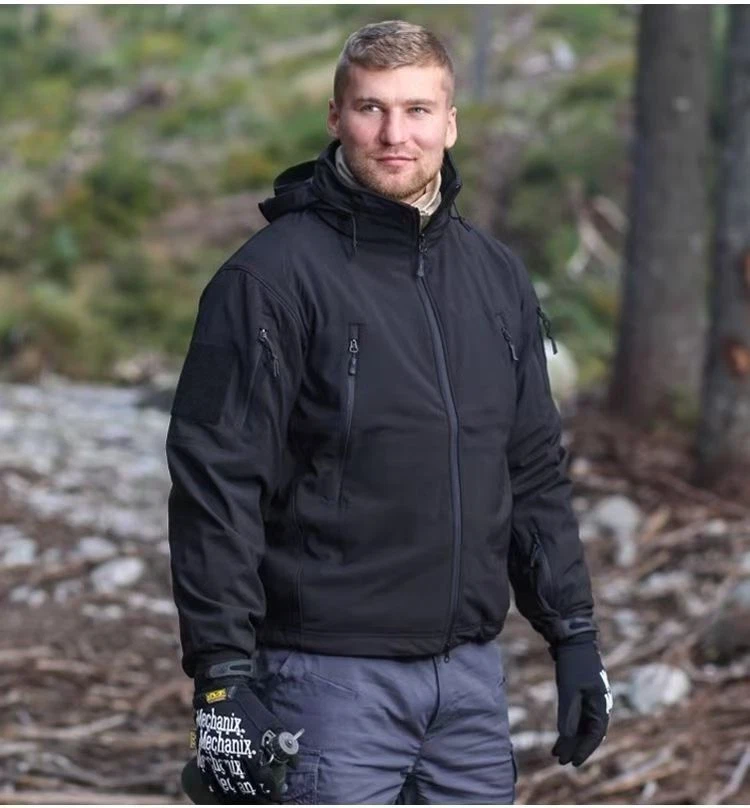 Mens Jacket Winter Warm Waterproof Hooded Combat Outdoor Tactical Coat Tops - Image 4 of 4