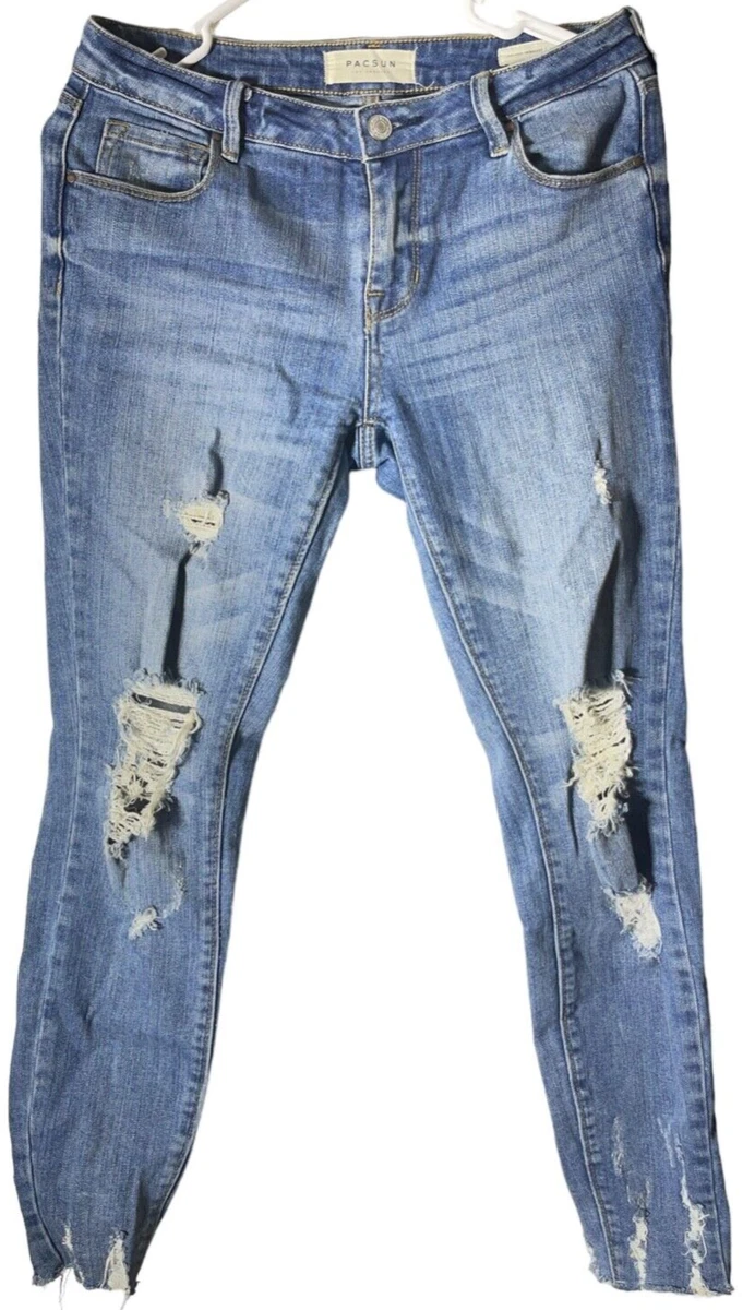Pacsun white and blue sales jeans