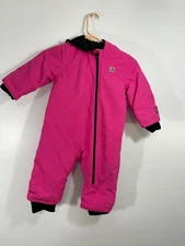 Carhartt 24 Mth Snowsuit Canvas Pink  Quick Duck Zip Bunting Quilted Kid Overall